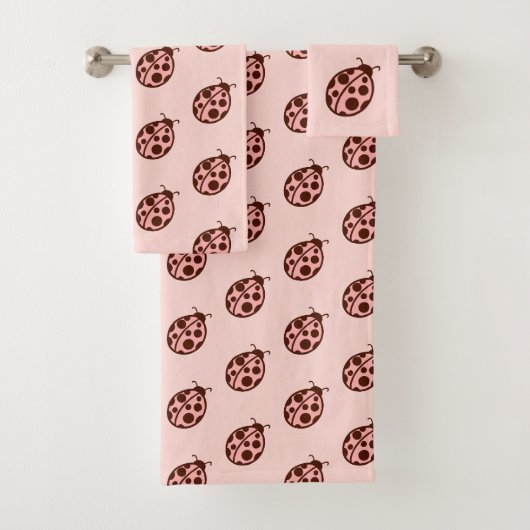 Roze Lieveheersbeestjes Handdoeken Set (Insitu)