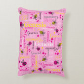 Roze lieveheersbeestjes harten meisjes aangepaste accent kussen (Achterkant (Verticaal))