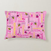 Roze lieveheersbeestjes harten meisjes aangepaste accent kussen (Achterkant)
