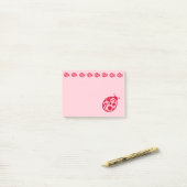 Roze lieveheersbeestjes Post it notes (Op bureau)