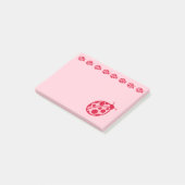 Roze lieveheersbeestjes Post it notes (Schuin)
