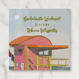 Roze Lifeguard Vibes Bachelorette Weekend Bedankjes Labels