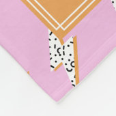 Roze Lightning Bolt Pop Art Monogram Pet Fleece Deken (Hoek)
