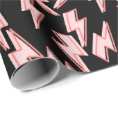 Roze Lightning Bolts Patroon Cadeaupapier (Rol Hoek)