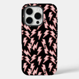 Roze Lightning Bolts Patroon iPhone 16 Pro Hoesje