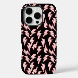 Roze Lightning Bolts Patroon iPhone 16 Pro Hoesje