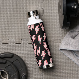 Roze Lightning Bolts Patroon Waterfles