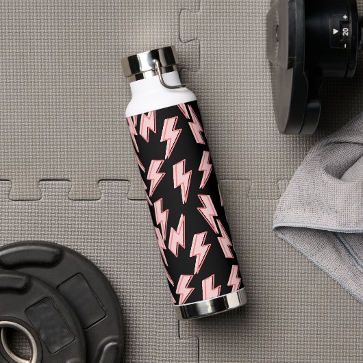 Roze Lightning Bolts Patroon Waterfles (Gym)