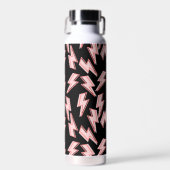Roze Lightning Bolts Patroon Waterfles (Voorkant)