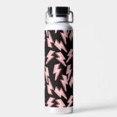 Roze Lightning Bolts Patroon Waterfles (Achterkant)