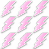 Roze Lightning Bolts - Preppy Stickers (Voorkant)