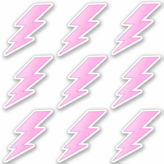 Roze Lightning Bolts - Preppy Stickers (Voorkant)