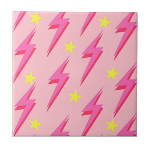 Roze Lightning Keramische Tegel voor Creatieve Rui Tegeltje