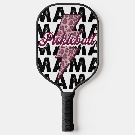 Roze Lightning Mama gepersonaliseerd Pickleball Paddle (Voorkant)
