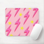 Roze Lightning Muismat voor Trendy Desk Decor (Met muis)