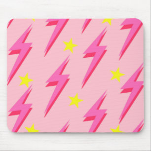 Roze Lightning Muismat voor Trendy Desk Decor