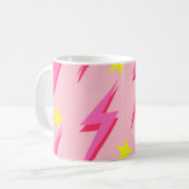 Roze Lightning Pattern Mok voor stijlvol nippen (Voorkant links)