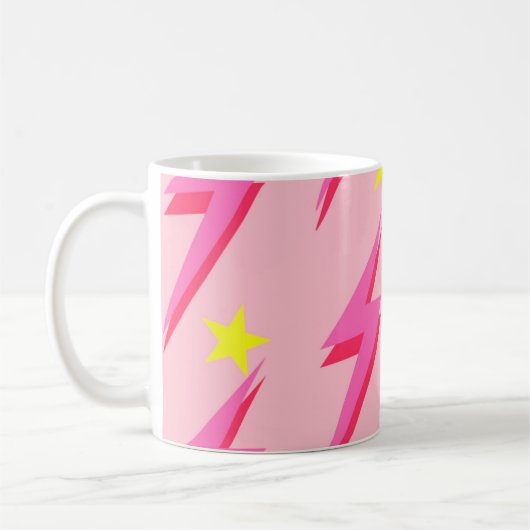 Roze Lightning Pattern Mok voor stijlvol nippen (Links)