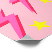Roze Lightning Pattern Poster voor vet wanddecor (Hoek)