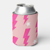 Roze Lightning Stijlvol Back-to-School & Zomer Blikjeskoeler (Blikje Voorkant)