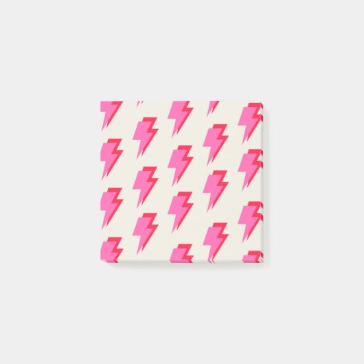 Roze Lightning Stijlvolle Back-to-School Stationer Post-it® Notes (Voorkant)