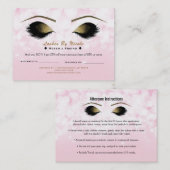 Roze Lights Make-up Lashes Verwijs Vriend Nazorg Aanbevelingskaartje (Voorkant / Achterkant)