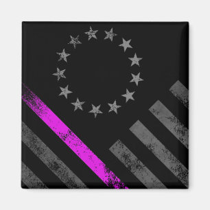 Roze lijn Breast Cancer Betsy Ross Amerikaanse vla Magneet