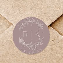 Roze Lijn Kunst Botanische Krans Trouw Monogram
