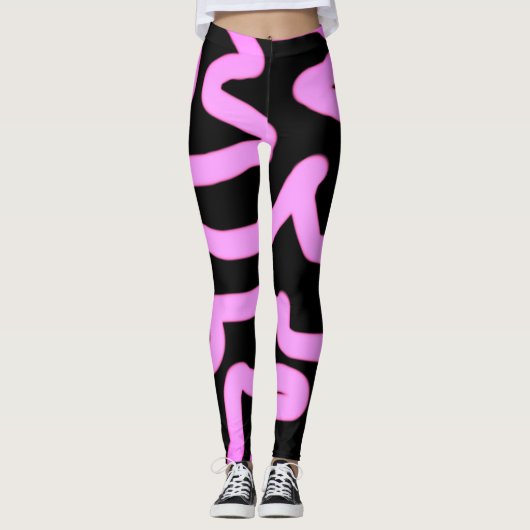 Roze lijn leggings (Voorkant)