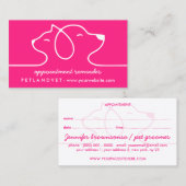 Roze lijn Logo Cat Dog Pet Appointment Visitekaartje (Voorkant / Achterkant)
