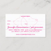 Roze lijn Logo Cat Dog Pet Appointment Visitekaartje (Achterkant)