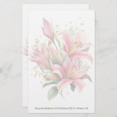 Roze LIJNEN Aangepaste postuur Briefpapier (Voorkant / Achterkant)