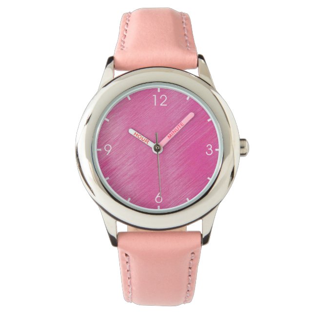 Roze lijnen horloge (Voorkant)