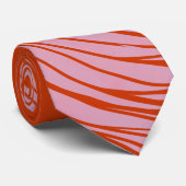 Roze lijnen stropdas (Opgerold)