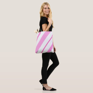Roze lijnen tote bag