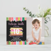 Roze lijnen Verf de Uitnodigingen van de Dag met F (Staand voorkant)