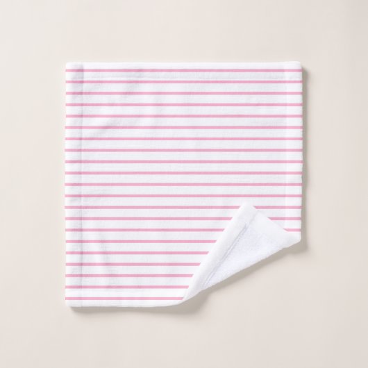Roze lijnen wit bad handdoek (Wasdoekje)