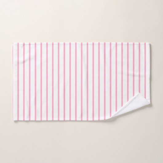 Roze lijnen wit bad handdoek (Handdoek)