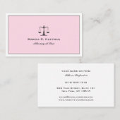 Roze Lijst Attorney Justice Scale Professional Visitekaartje (Voorkant / Achterkant)