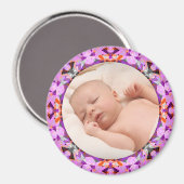 Roze Lijst Baby Girl Gift Foto grootouder Magneet (Voorkant / Achterkant)