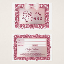 Roze Lijst Boog Gift Kaart