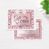 Roze Lijst Boog Gift Kaart (Bureau)