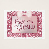 Roze Lijst Boog Gift Kaart (Voorkant)