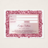 Roze Lijst Boog Gift Kaart (Achterkant)