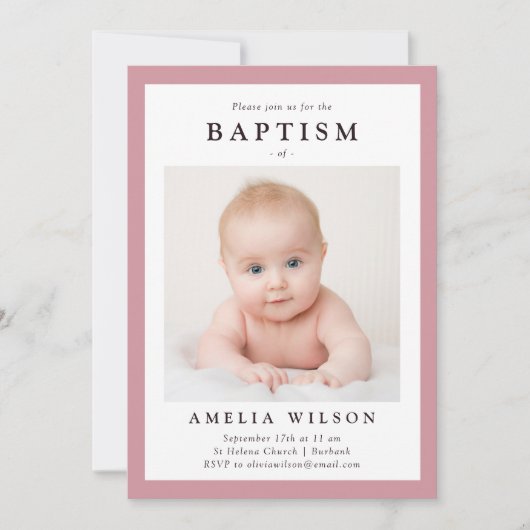 Roze Lijst Eenvoudig handschrift Kaart (Voorkant)