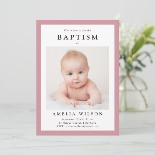 Roze Lijst Eenvoudig handschrift Kaart (Staand voorkant)