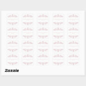 Roze Lijst Elegant Script Vierkante Sticker (Vel)