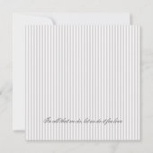 Roze Lijst Grijs Witte Strepen Wedding Kaart (Achterkant)