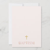 Roze Lijst Meisjes Boho Bloemen Doop Doop Kaart (Achterkant)