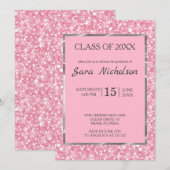 Roze Lijst met roze roze zilver Kaart (Voorkant / Achterkant)